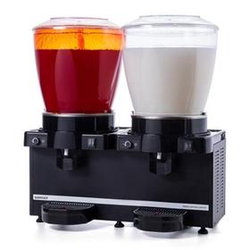Samixir Twin Cold Drink Dispenser with Sprayer and Mixer, 22+22 L, Panoramic, Analog, Black