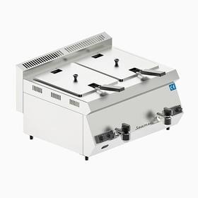 Seamac Natural Gas/Tube Deep Fryer 5+5 Liters with Drain Tap - Industrial Kitchen Machinery and Equipment - SEAMACDOAL