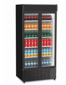 Senox SDS-1010 DC 2 CF Canopy Swing Door, Upright Bottle Cooler Cabinet, 2 Doors, 903/816 Liters, Black