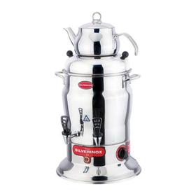 Silverinox 7 Liter, Tea Samovar, 2 Teapots - Industrial Kitchen Machinery and Equipment - SILVERINOX