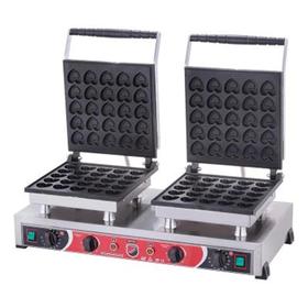 Silverinox, Double Heart Bubble Waffel Maker mit Deckel - Industrielle Küchenmaschinen und -geräte - SILVERINOX