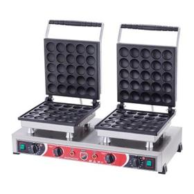 Silverinox, Doppel Runde Bubble Waffel Maker mit Deckel - Industrielle Küchenmaschinen und -geräte - SILVERINOX