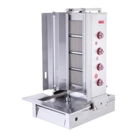 Silverinox, Erdgas, CE zertifiziert, Bottom Engine Doner Stove, 4 Radians