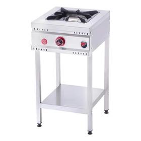 Silverinox, Erdgas, CE zertifiziert, Einzelbrenner Midi Kocher mit Basis Regal - Industrielle Küchenmaschinen und -geräte - SILVERINOX