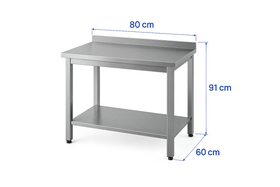 Edelstahl Chrom Küchenarbeitsplatte mit Basis Regal, 80 X 60 X 85 cm, 430 Stahl
