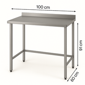 Edelstahl Chrom Küchenarbeitsplatte ohne Basis Regal, 100 X 60 X 85 cm, 430 Stahl