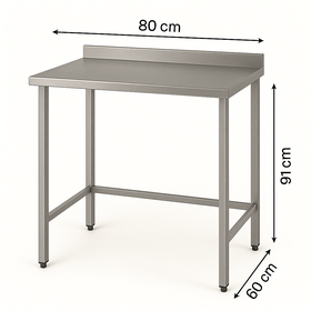 Edelstahl Chrom Küchenarbeitsplatte ohne Basis Regal, 80 X 60 X 85 cm, 430 Stahl