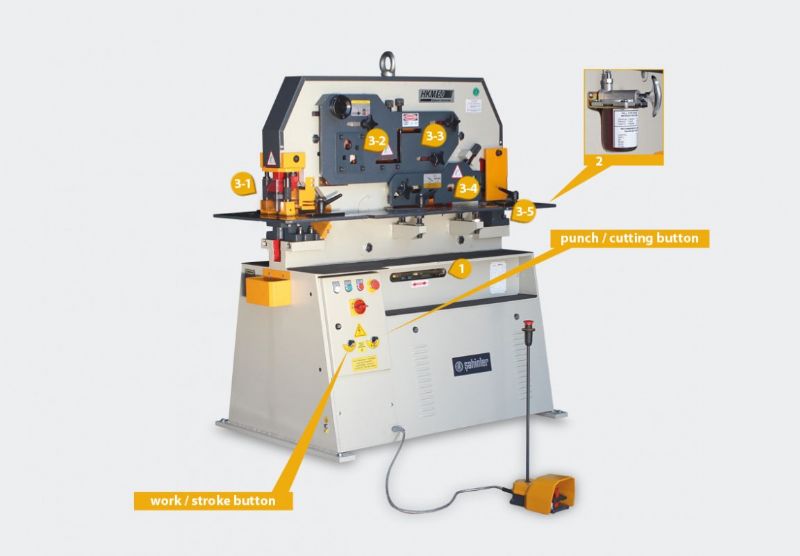 Single Piston Hydraulic Combination Scissors - Metal Processing Machines and Equipment - HKS-464
