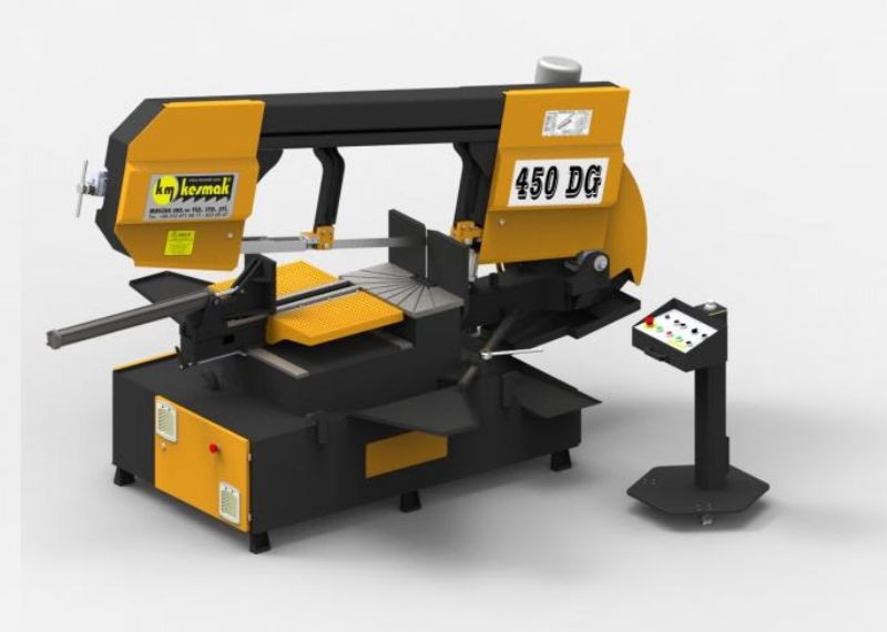 Semi-Automatic Rotary Hub 2 Sides Angled Cutting Band Sawing Machine