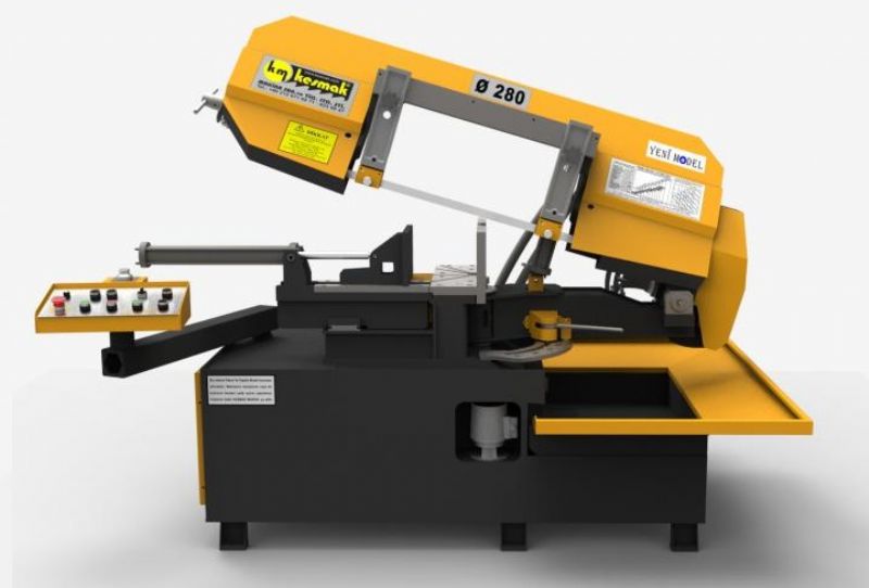 Semi Automatic Rotary Belly Band Saw Bench Angle Cutting