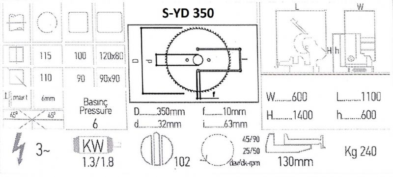 Halbautomatische Doppel-Vize-Rohr- und Profilschneidmaschine - Metallbearbeitungsmaschinen und -geräte - Yarı Otomatik Çift Mengeneli Ağır Devir Çapaksız Sulu Kesim Boru Profil Kesme Makinası